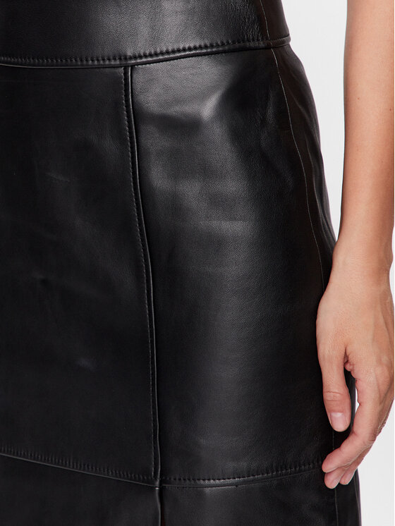 BOSS Boss Спідниця зі штучної шкіри 50489116 Чорний Slim Fit