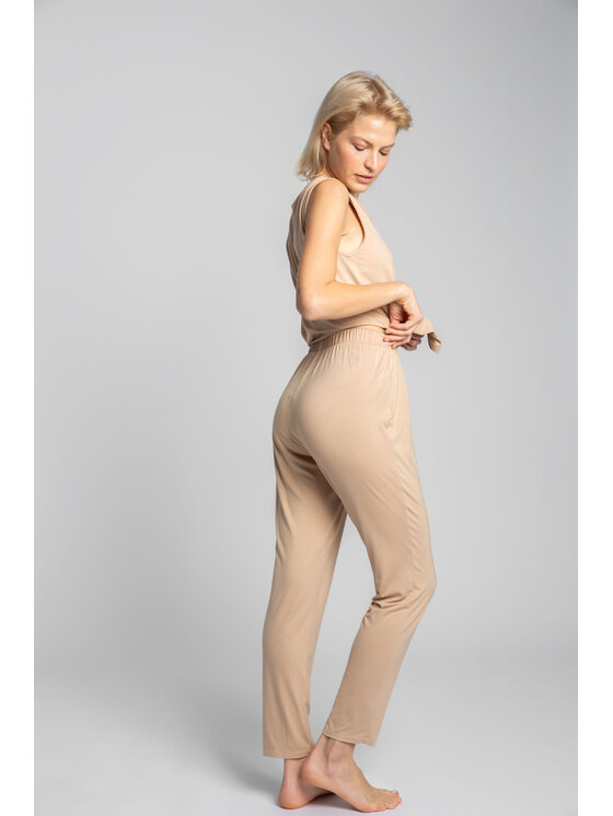 LaLupa LaLupa Spodnie piżamowe LA025 Brązowy Comfortable Fit