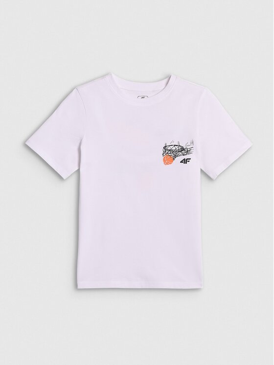 4F 4F T-Shirt 4FJRAW26TTSHM4343-10S Bílá Regular Fit