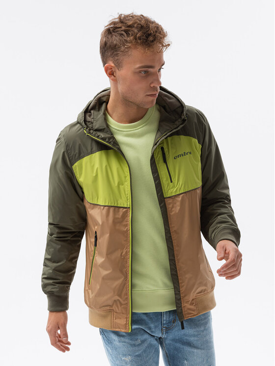 Ombre Ombre Bunda pro přechodné období C447 Zelená Regular Fit