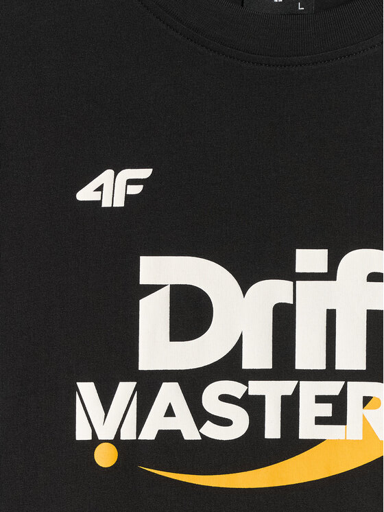 4F 4F T-Shirt MOTOSPORTS 2026 Czarny Loose Fit
