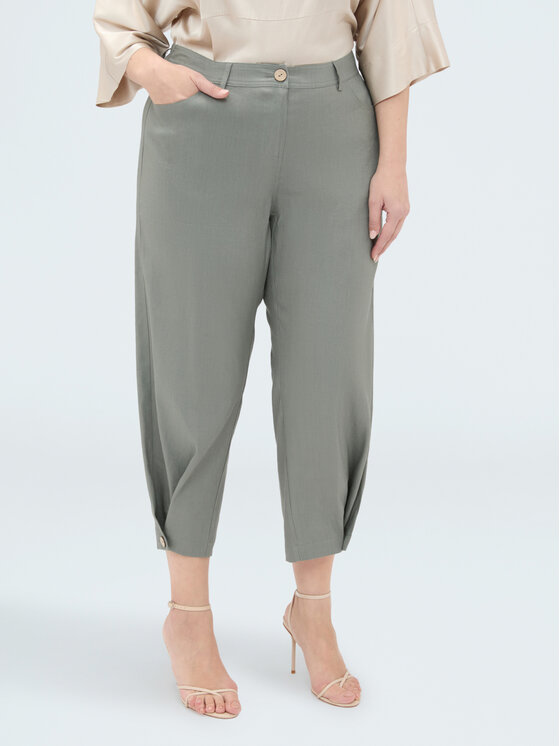 Fiorella Rubino Fiorella Rubino Spodnie materiałowe P041T005277N0Z5 Zielony Regular Fit