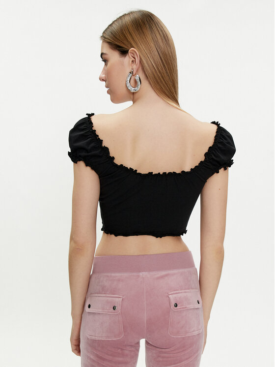 Juicy Couture Juicy Couture Bluzka Brodie JCWCT23309 Czarny Regular Fit