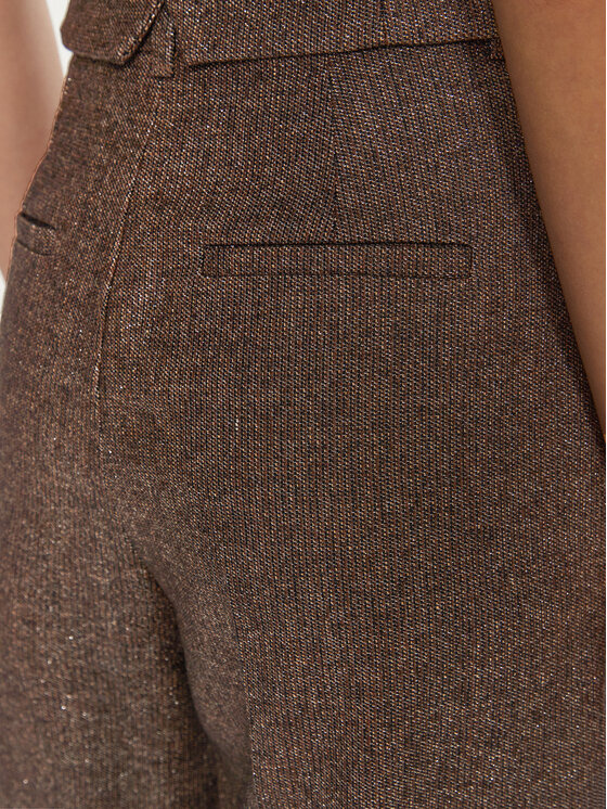 Marella Marella Hlače iz tkanine Ecuador 2423136102 Rjava Regular Fit