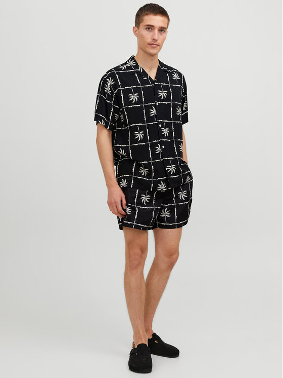 Jack&Jones Krekls Jorluke 12255727 Melns Relaxed Fit