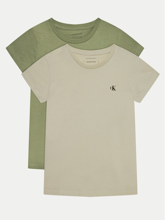 Calvin Klein Jeans Calvin Klein Jeans Набір з 2 футболок IG0IG01258 Хакі Slim Fit