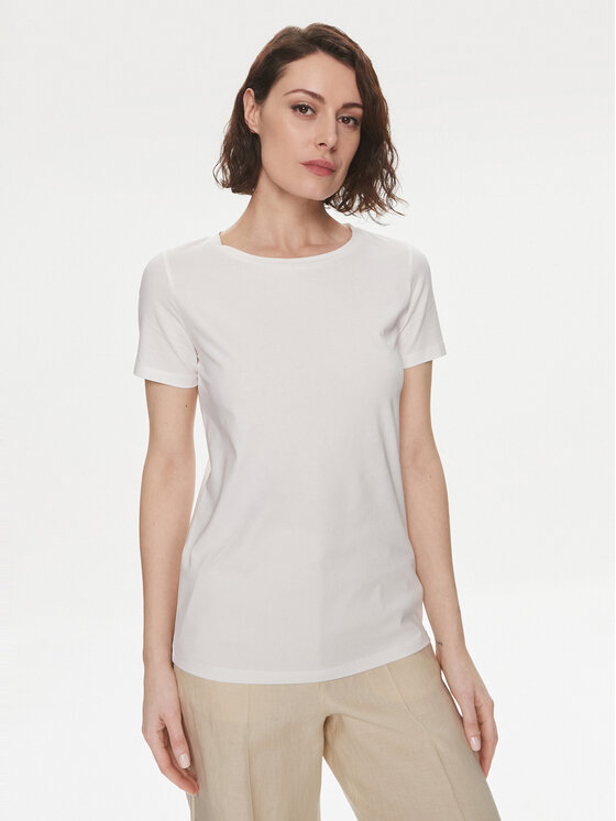 Weekend Max Mara T-krekls Multib 2415971011 Balts Regular Fit