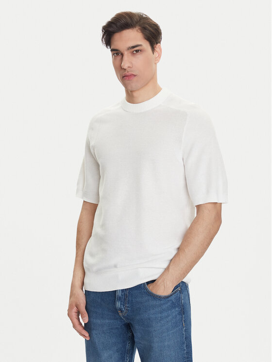 BOSS Tricou Kencel 50545678 Alb Regular Fit