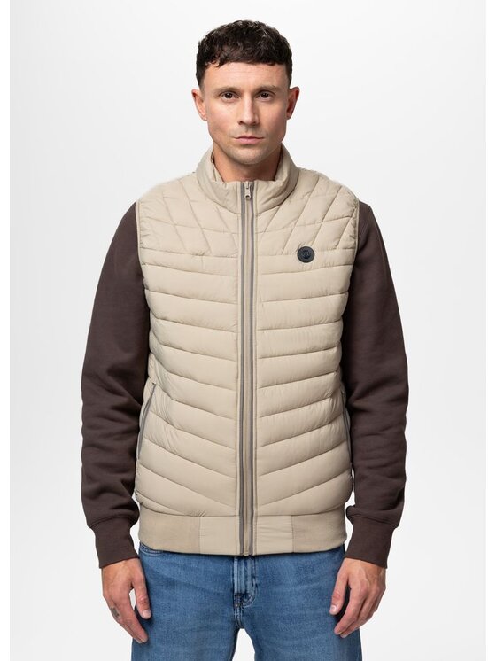 PITBULL PITBULL Bezrękawnik NAYLOR Beżowy Regular Fit