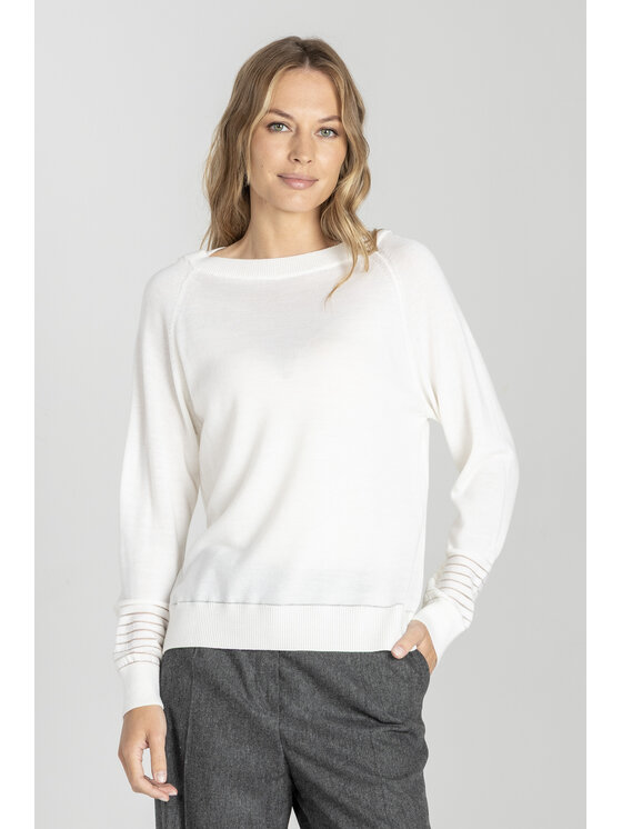 Deni Cler Milano Deni Cler Milano Sweter T-DC-S478-E5-90-10-1 Biały Regular Fit