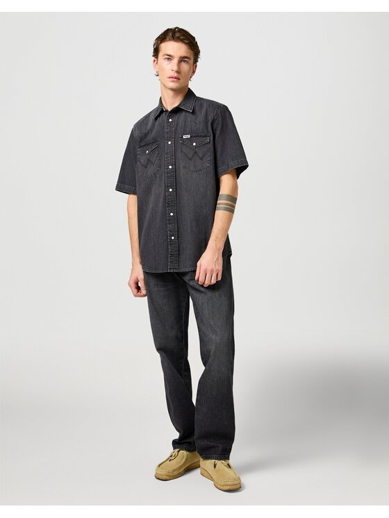 Wrangler Wrangler Koszula SS WESTERN SHIRT Czarny Regular Fit