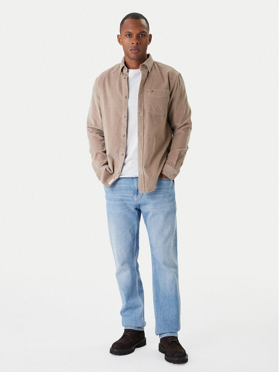 Tommy Jeans Tommy Jeans Риза Baby Cord DM0DM22021 Бежов Regular Fit