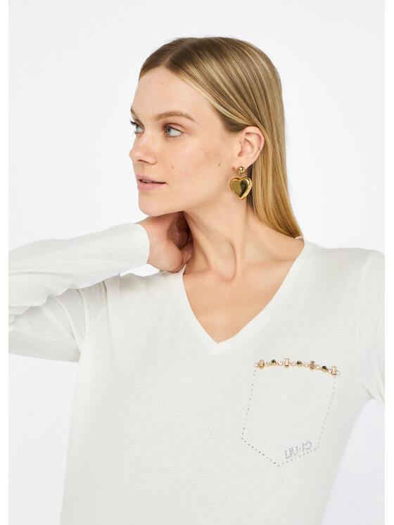 Liu Jo Liu Jo Longsleeve TF5170JS00310103 Bianco Regular Fit