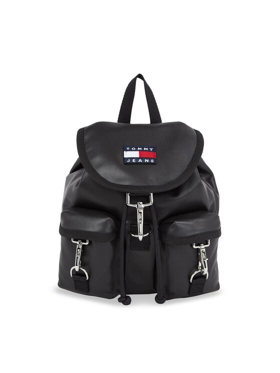 Rucsac Tommy Jeans Tjw Heritage Flap Backpack AW0AW15435 Negru