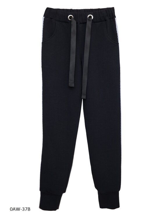 SLY SLY Spodnie dresowe 0AW-37B Czarny Comfortable Fit