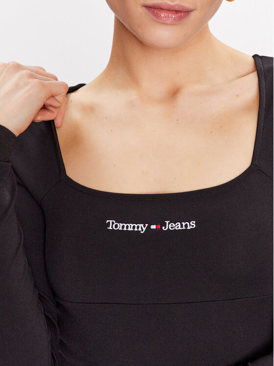 Tommy Jeans Tommy Jeans Sukienka codzienna Tjw Serif Linear Ls Bodycon DW0DW15347 Czarny Bodycon Fit