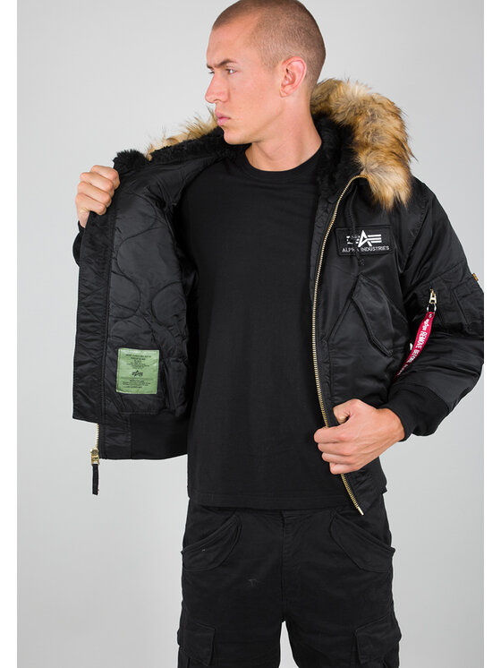 Alpha Industries Alpha Industries Kurtka zimowa 45/P Hooded Bomber Jacket Czarny Core Fit
