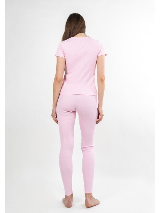 DKaren Sport DKaren Sport Komplet bluza i legginsy KHalima Różowy Classic Fit