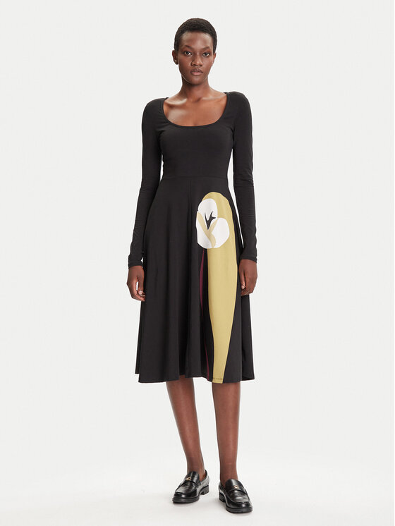 Desigual Desigual Rochie de zi Lirio 25WWVK29 Negru Regular Fit