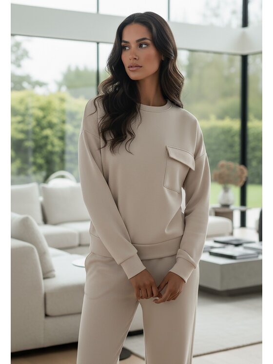 FIGL FIGL Komplet dresowy M1249 Beżowy Regular Fit