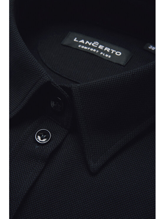 Lancerto Lancerto Koszula Koszula Damska Czarna z Dzianiny Bawełnianej Melian Regular KO073224000057 Czarny Regular Fit