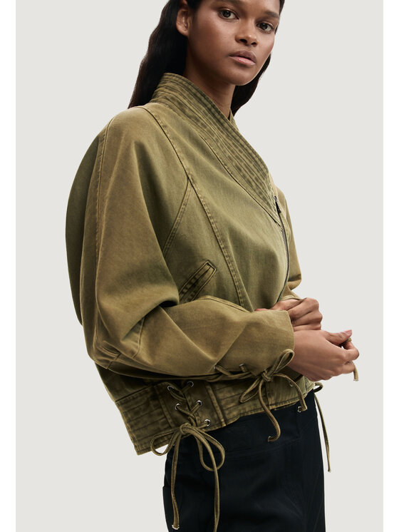 Desigual Desigual Μπουφάν δερμάτινο CHAQ_NAYELI Πράσινο Casual Fit