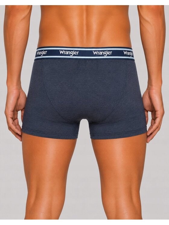 Wrangler Wrangler Bokserki Marris 3 Pack Cotton Elastane Trunks Niebieski