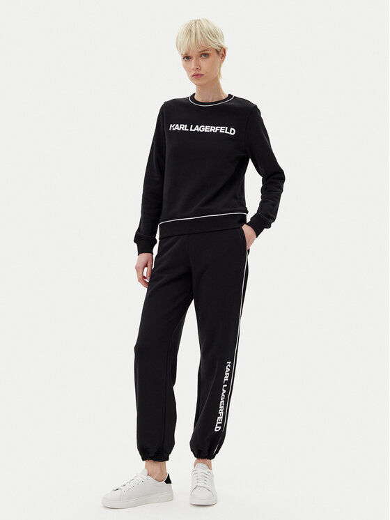 KARL LAGERFELD KARL LAGERFELD Spodnie dresowe A2W10149 Czarny Regular Fit