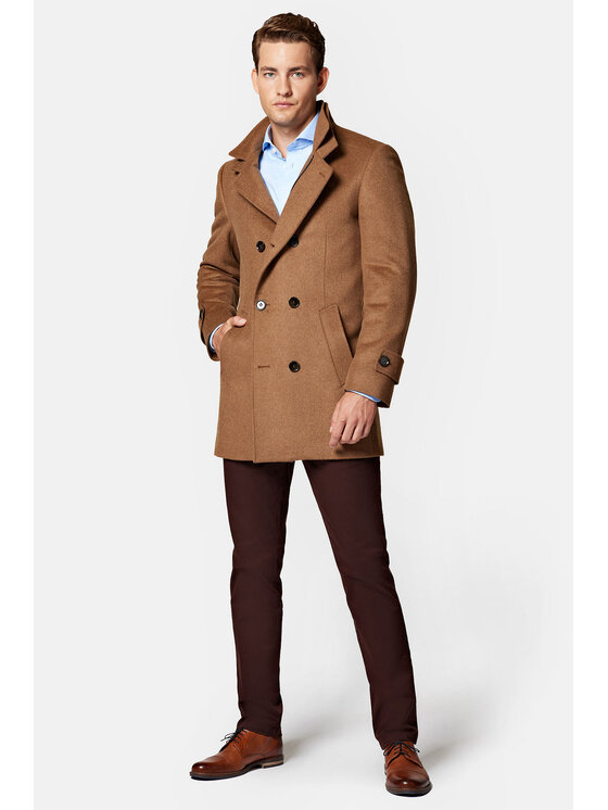 Lancerto Lancerto Płaszcz wełniany Arendal PC073223000009 Brązowy Regular Fit