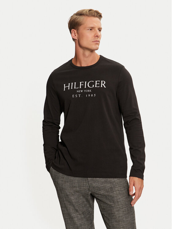 Tommy Hilfiger Longsleeve krekls MW0MW36502 Melns Regular Fit