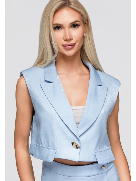Ombre Ombre Marynarka OW-BL-E0003 Niebieski Regular Fit