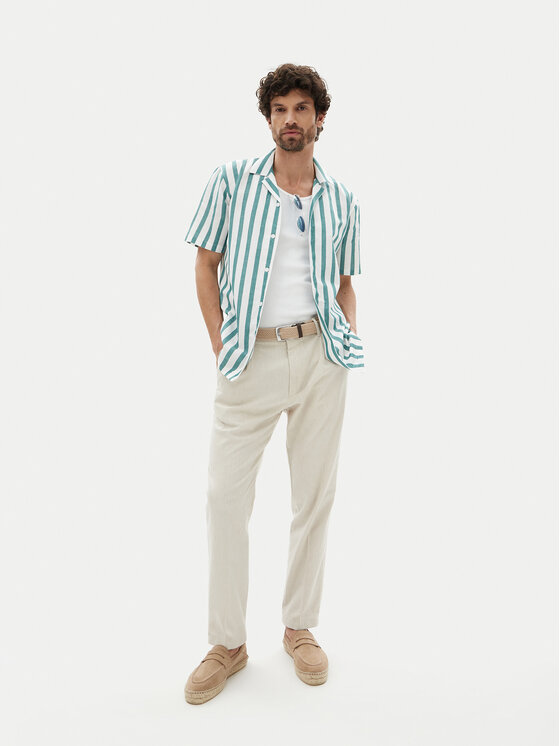Lindbergh Lindbergh Koszula 30-203321 Zielony Relaxed Fit