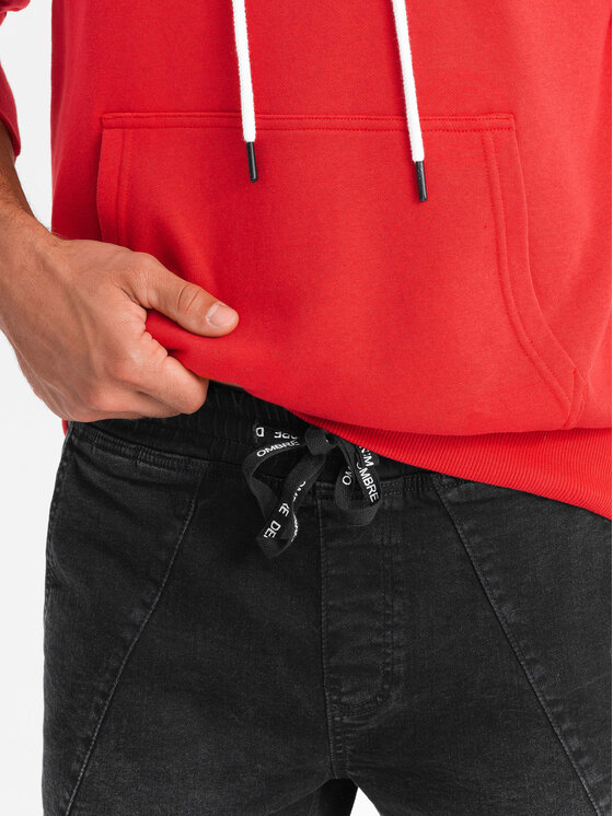 Ombre Ombre Jeansy OM-PADJ-0165 Czarny Regular Fit