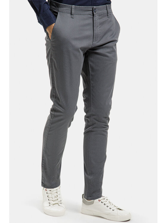 Cross Jeans Cross Jeans Chinosy E 120-243 Szary Regular Fit