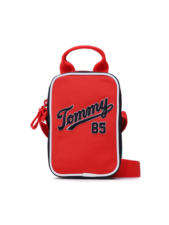 tommy jeans sacoche tommy logo 85 crossover au0au01549 rouge
