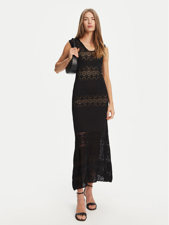 TWINSET TWINSET Kootud kleit 251TT3210 Must Regular Fit