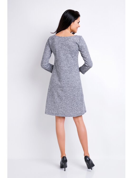 Awama Awama Vestito di maglia A162 Grigio Basic Fit