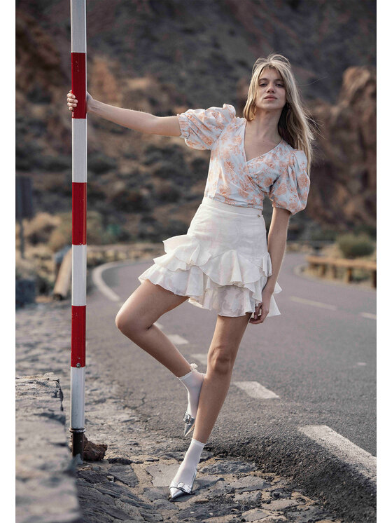 BIZUU BIZUU Mini sukně ANAIS Bílá Standard Fit