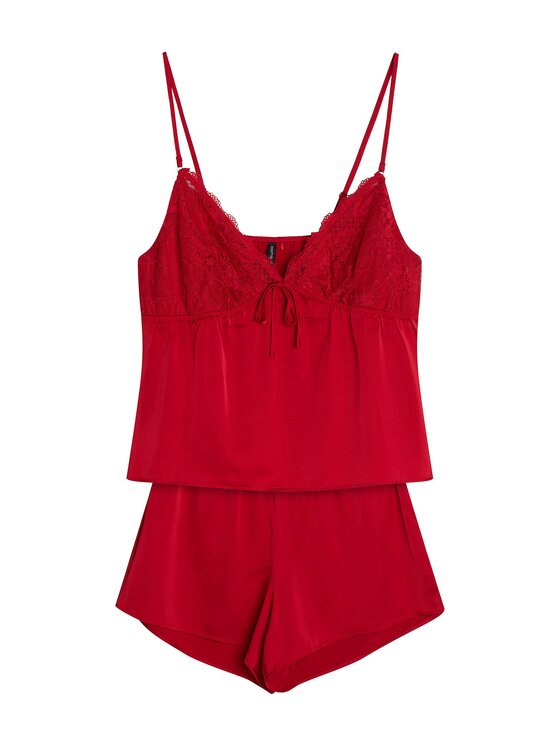 Esotiq Esotiq Piżama 46136 Czerwony Regular Fit