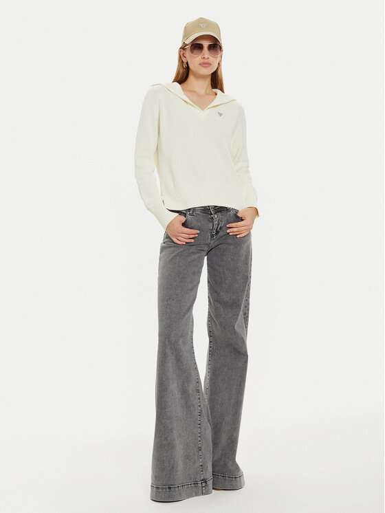 Guess Jeans Guess Jeans Pulover W4BR14 Z3HM1 Écru Regular Fit