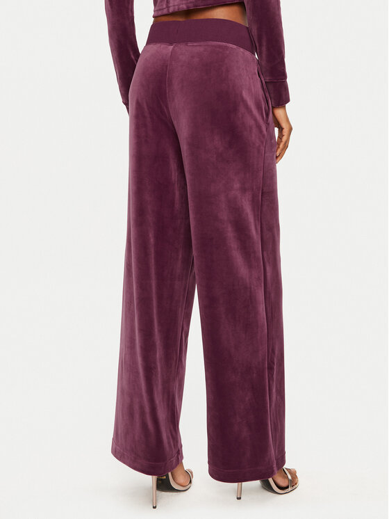 Juicy Couture Juicy Couture Spodnji del trenirke Jerry Cross JCBBJ224833 Bordo rdeča Wide Leg