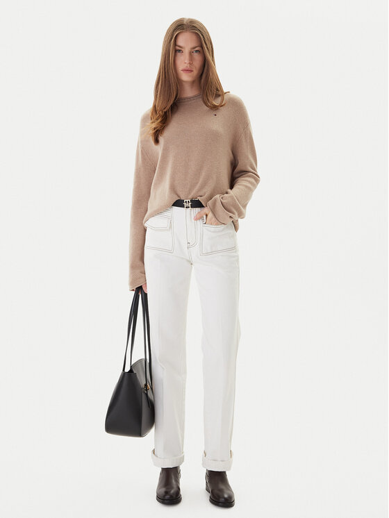 Tommy Hilfiger Tommy Hilfiger Πουλόβερ WW0WW46438 Μπεζ Regular Fit