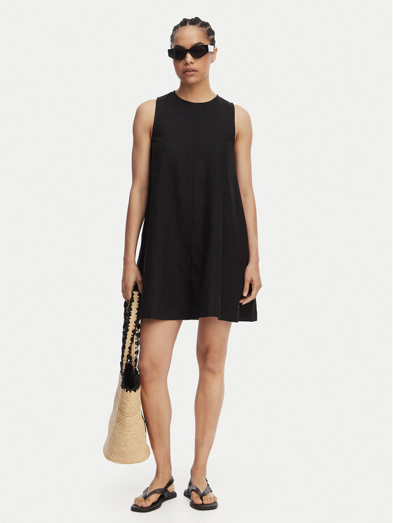 Tommy Jeans Tommy Jeans Лятна рокля DW0DW22343 Черен A-Line Fit