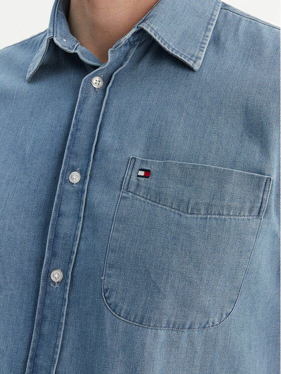 Tommy Hilfiger Tommy Hilfiger džínsová košeľa MW0MW42431 Modrá Regular Fit