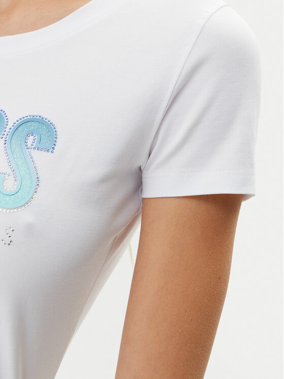 Guess Guess T-Shirt W5GI14 J1314 Biały Regular Fit