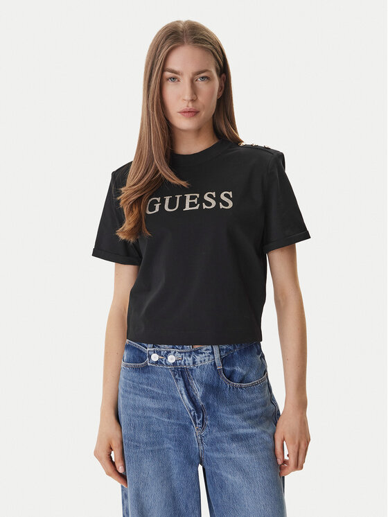 Guess Guess Tricou W6GI06 K3018 Negru Relaxed Fit