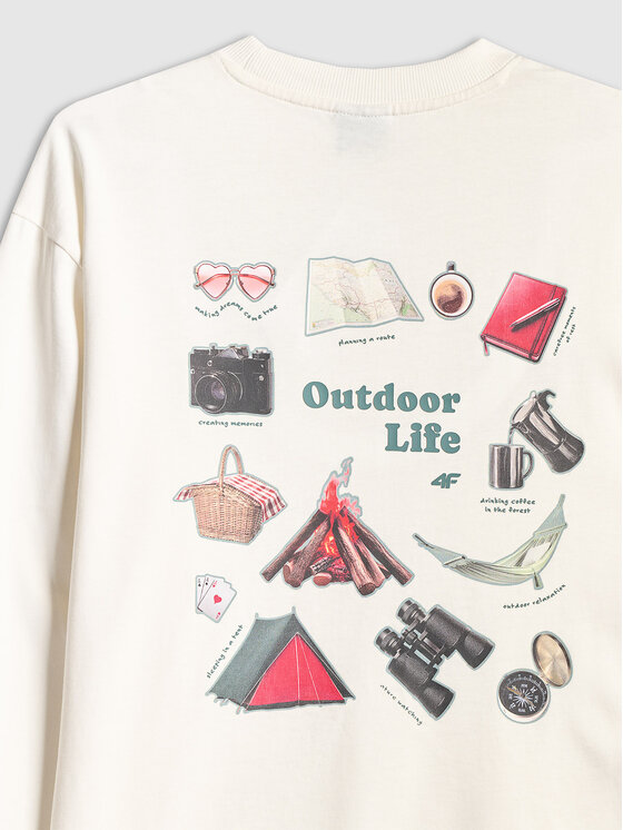 4F 4F Bluza CAMP Biały Regular Fit