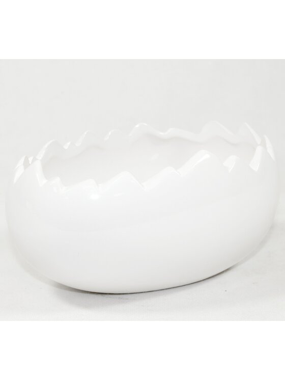 MIAhome MIAhome Osłonka na doniczkę biała skorupka 9x18,5x13 cm KEST Biały