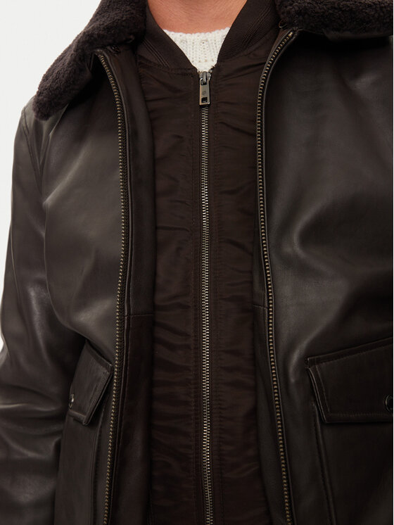 Milestone Milestone Lederjacke Fabio 431073 21075 Braun Regular Fit