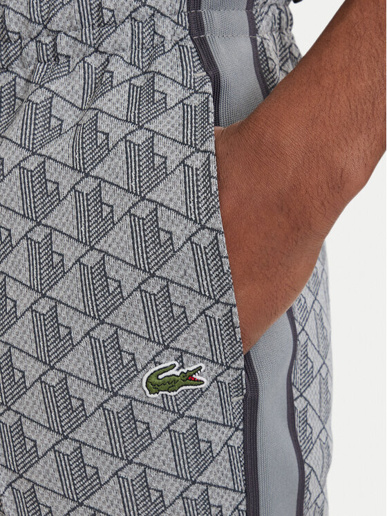 Lacoste Lacoste Spodnie dresowe Paris Monogram XH1440 Szary Regular Fit